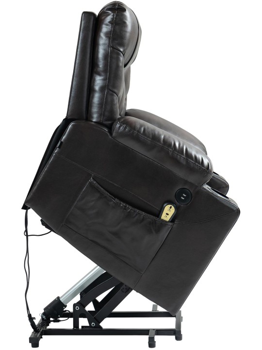 Poltrona Andover em couro sintético, castanho