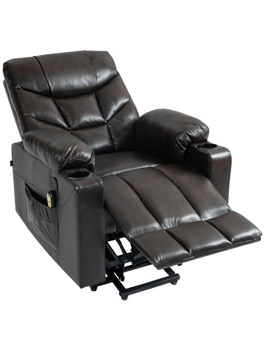 Poltrona Andover em couro sintético, castanho