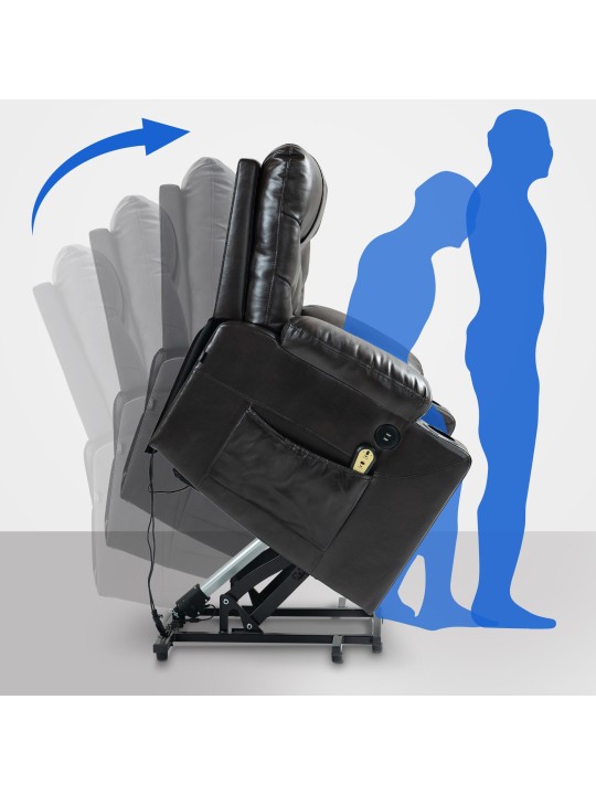 Poltrona Andover em couro sintético, castanho