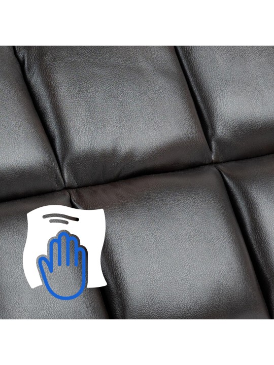 Poltrona Andover em couro sintético, castanho