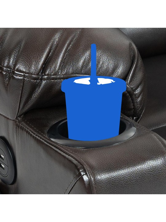 Poltrona Andover em couro sintético, castanho