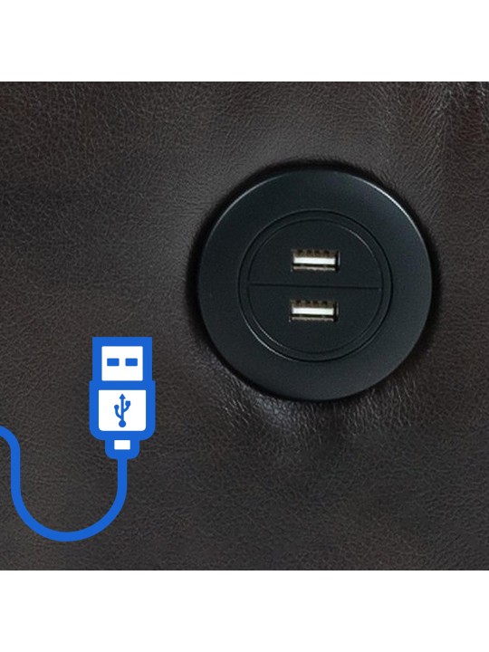 Poltrona Andover em couro sintético, castanho