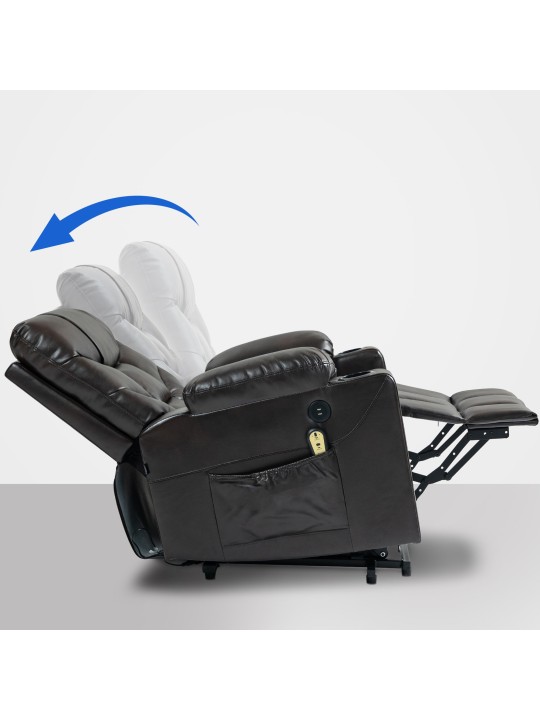 Poltrona Andover em couro sintético, castanho