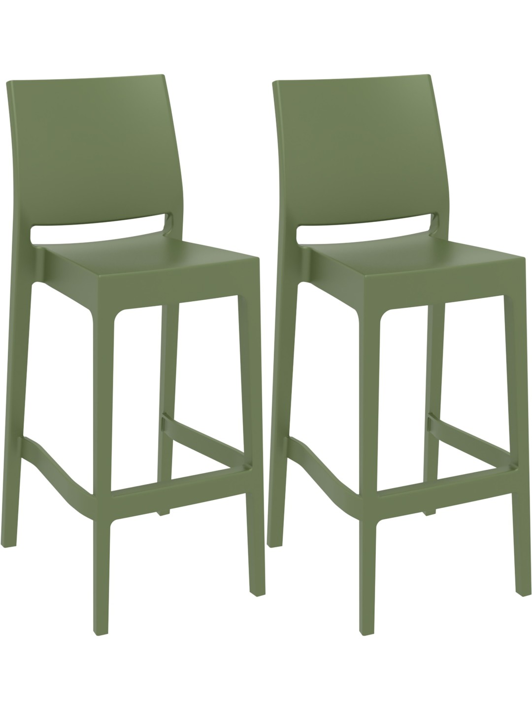 Conjunto de 2 bancos altos Maya, oliva