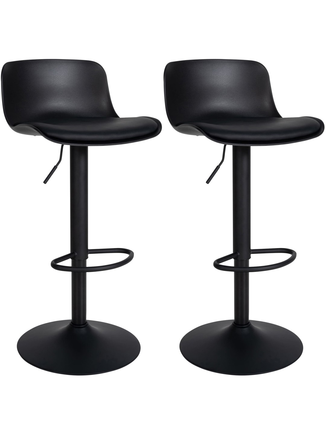 Conjunto de 2 bancos altos em pele sintética Almada, preto