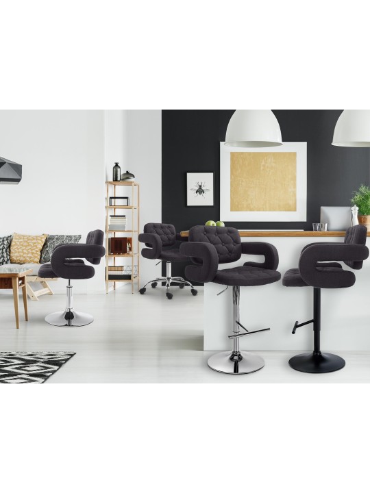 Banqueta alta Dublin FABRIC C, preto