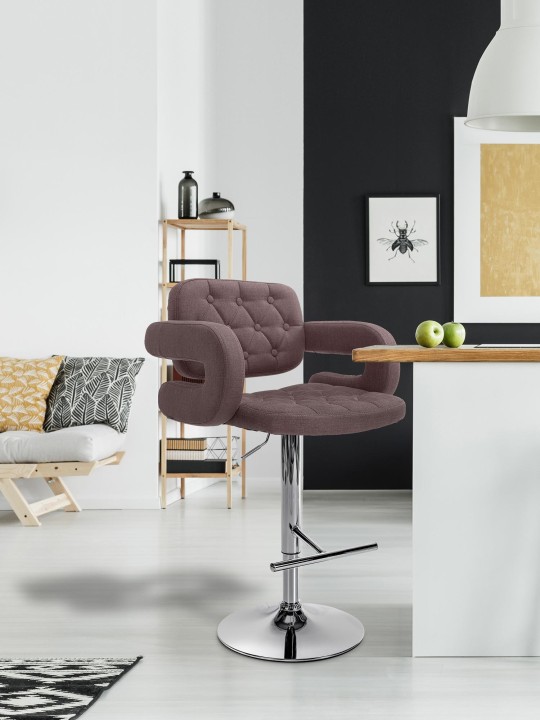 Banqueta alta Dublin FABRIC C, castanho