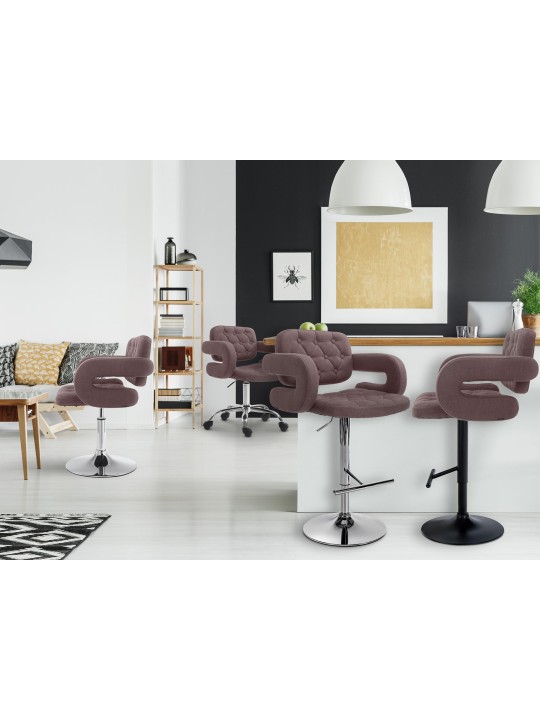 Banqueta alta Dublin FABRIC C, castanho