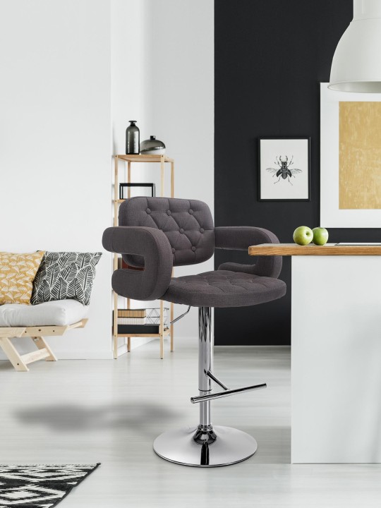 Banqueta alta Dublin FABRIC C, cinza escuro