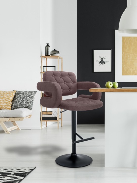 Banqueta alta Dublin TECIDO, castanho