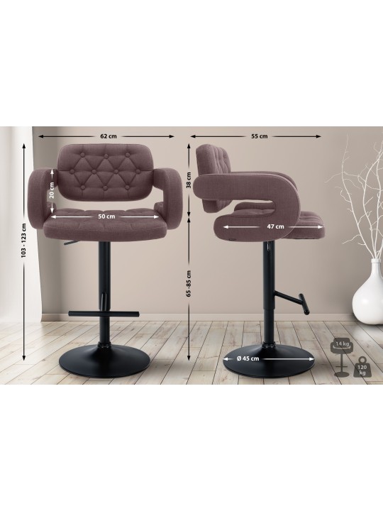 Banqueta alta Dublin TECIDO, castanho