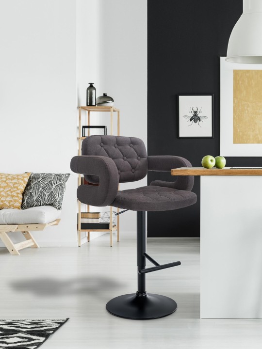 Banqueta alta Dublin TECIDO, cinza escuro