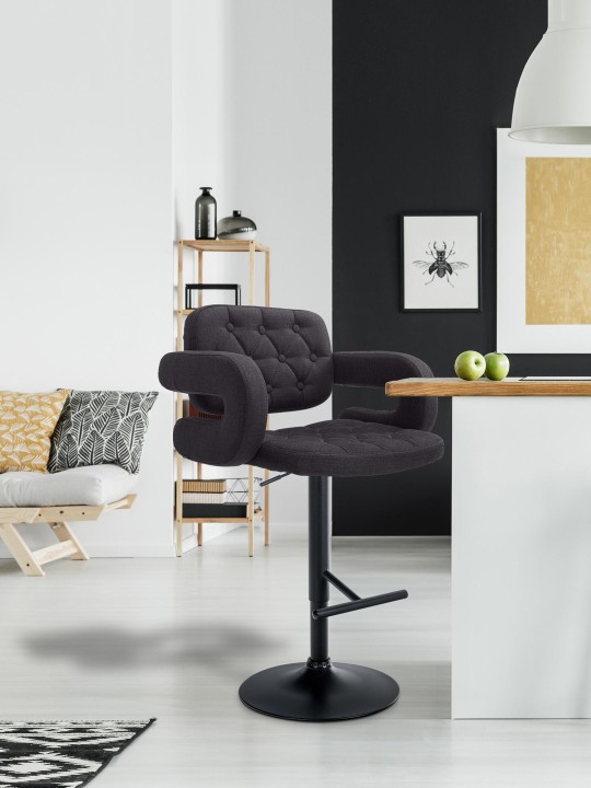 Banqueta alta Dublin TECIDO, preto