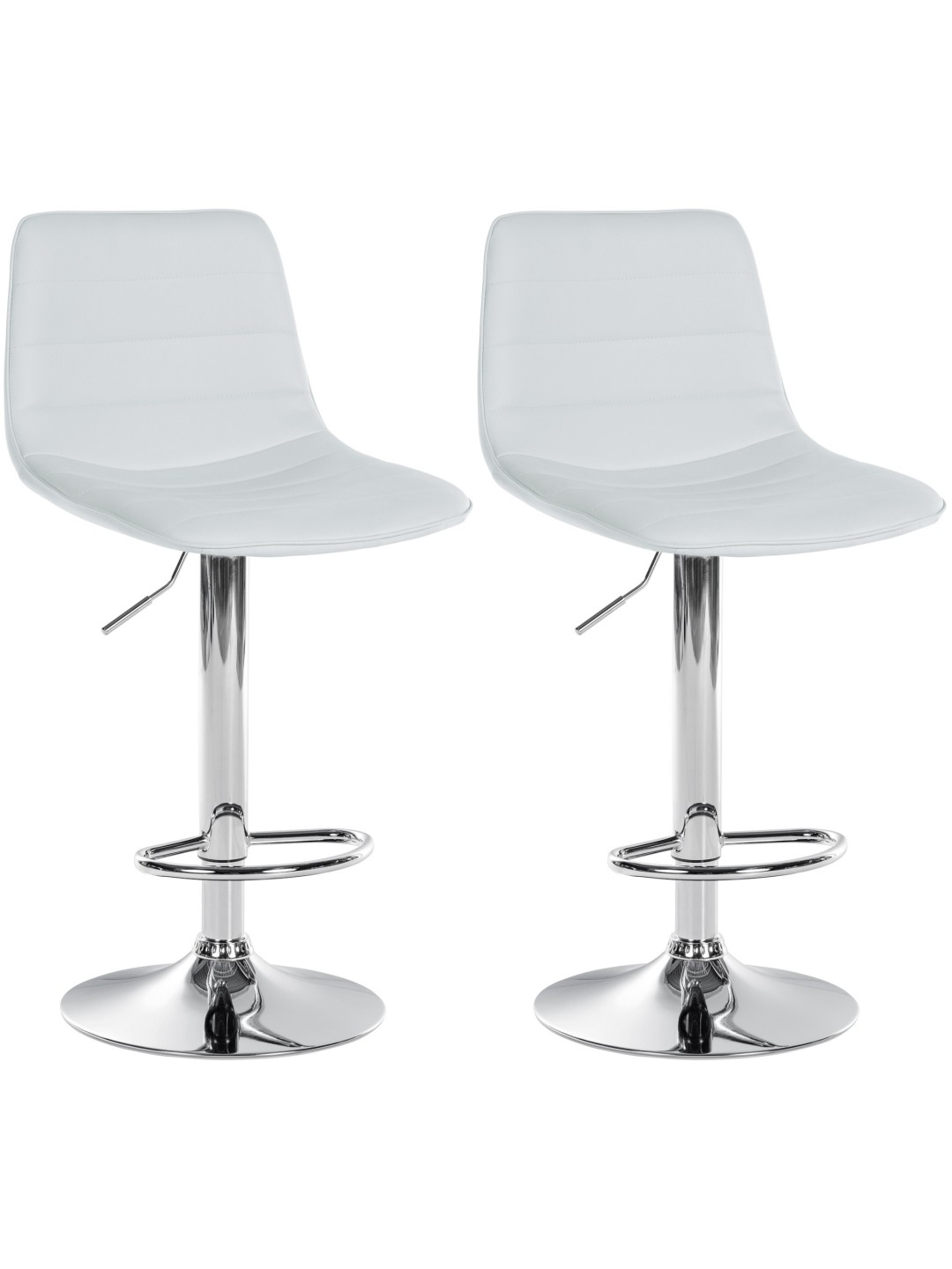 Conjunto de 2 bancos altos Lex couro sintético C, branco