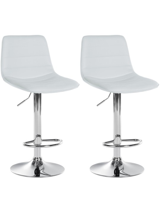 Conjunto de 2 bancos altos Lex couro sintético C, branco
