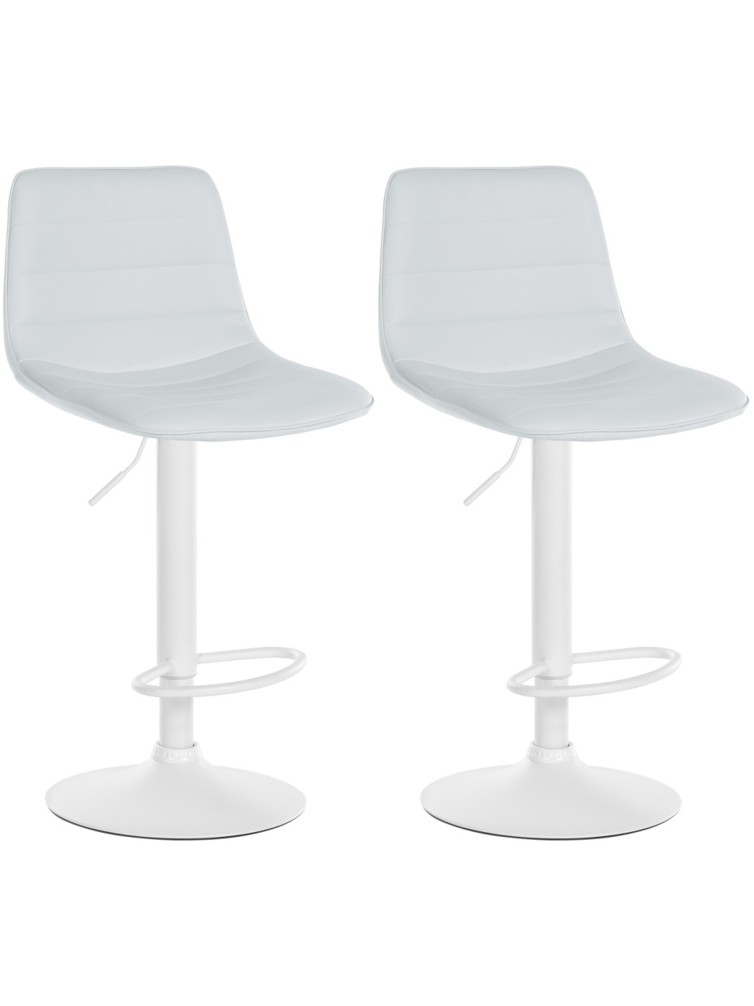 Conjunto de 2 bancos altos Lex couro sintético W, branco