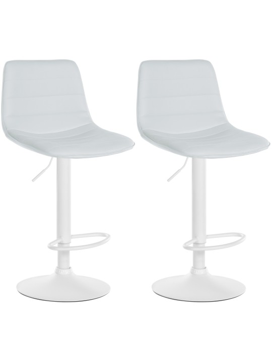 Conjunto de 2 bancos altos Lex couro sintético W, branco