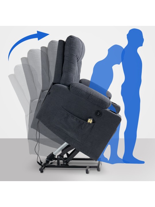 Poltrona Andover tecido, cinza escuro