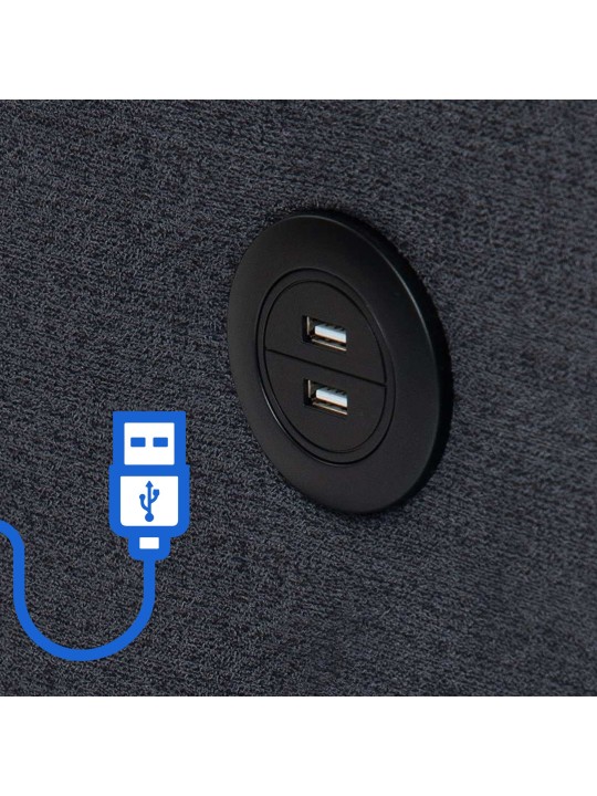 Poltrona Andover tecido, cinza escuro