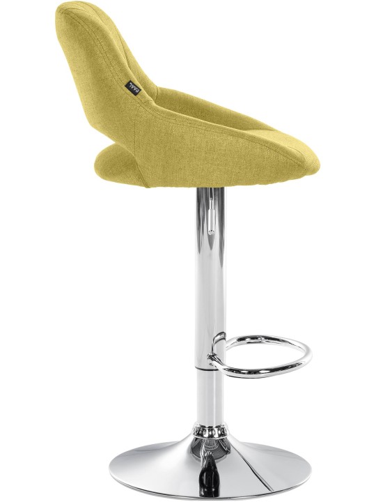 Banqueta alta Milet tecido cromado, verde