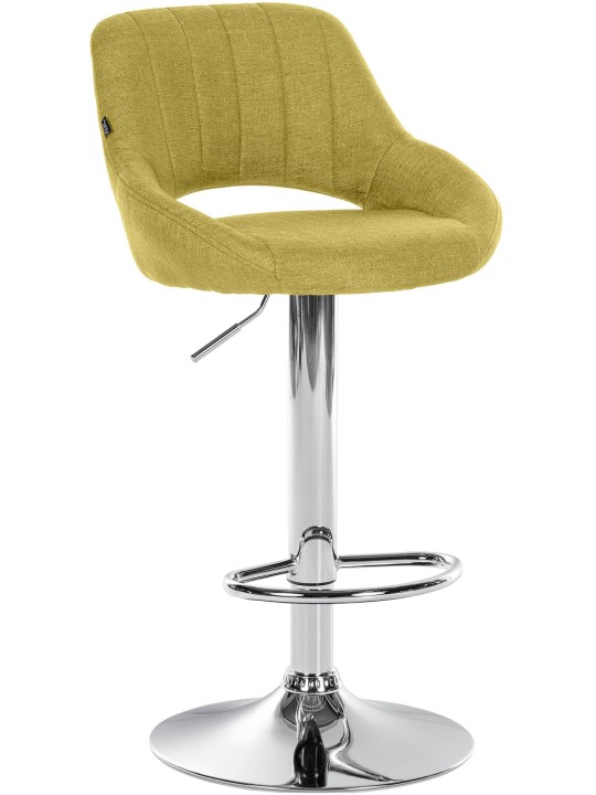 Banqueta alta Milet tecido cromado, verde