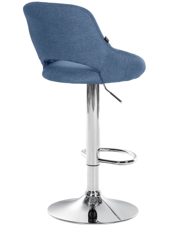 Banqueta alta Milet tecido cromado, azul