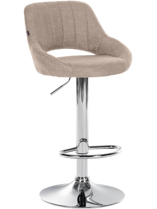 Banqueta alta Milet tecido cromado, taupe