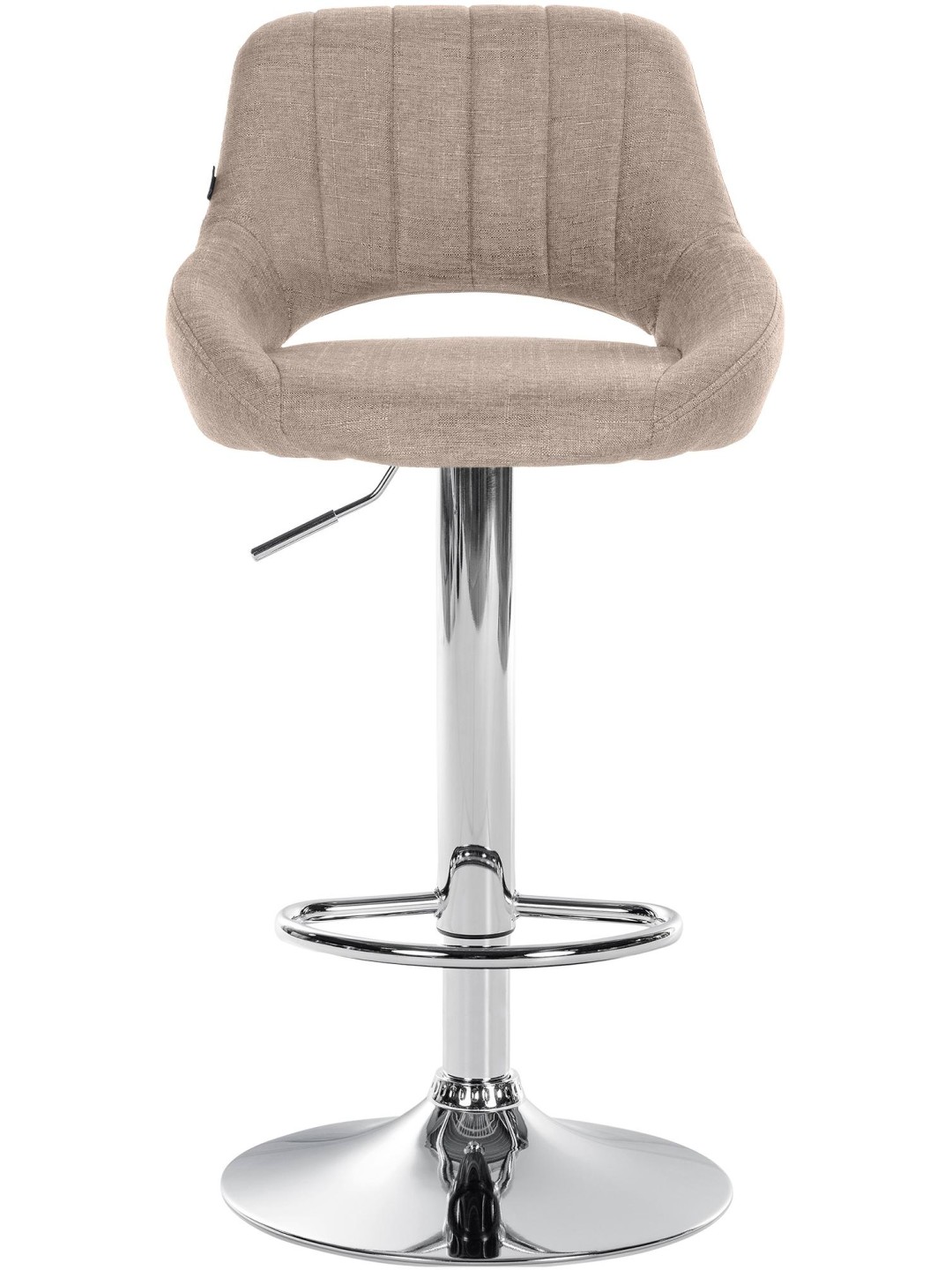 Banqueta alta Milet tecido cromado, taupe