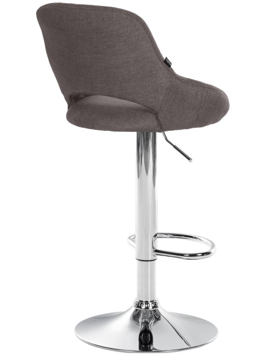 Banqueta alta Milet tecido cromado, cinza escuro