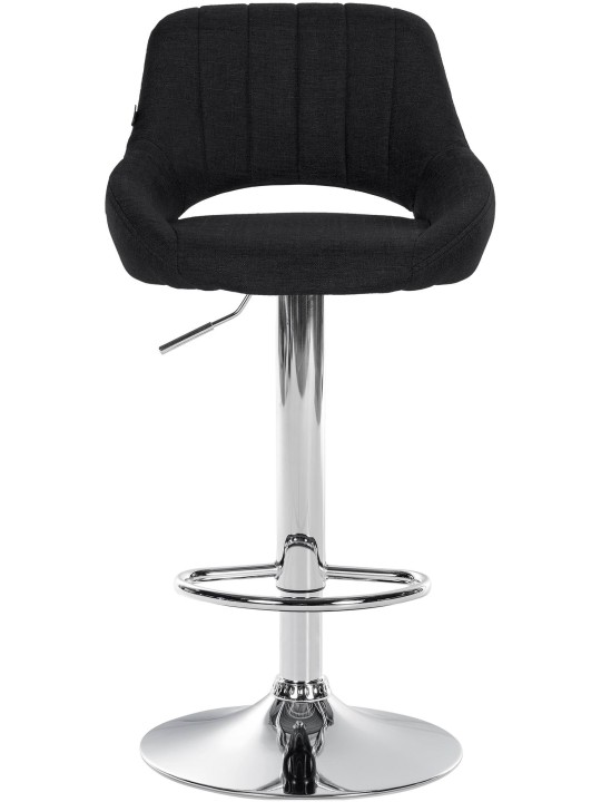 Banqueta alta Milet tecido cromado, preto