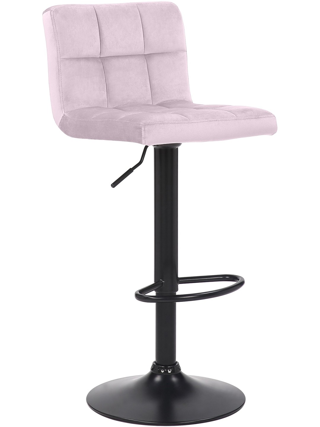 Banqueta alta Feni veludo, rosa