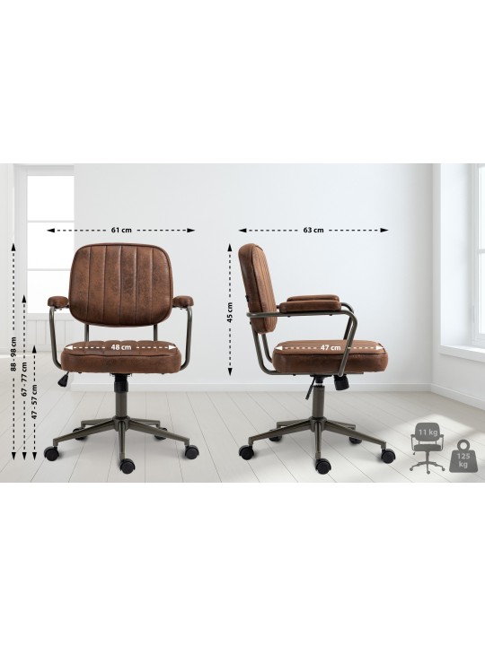 Cadeira de escritório Natrona, conhaque