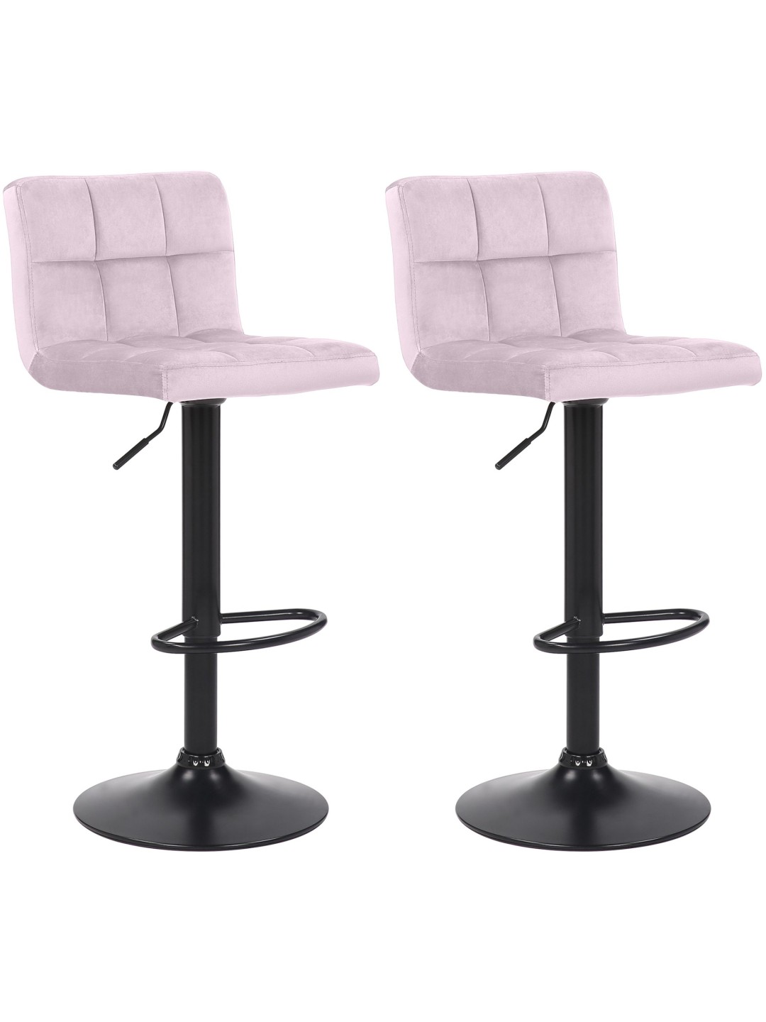 Conjunto de 2 bancos altos Feni veludo, rosa