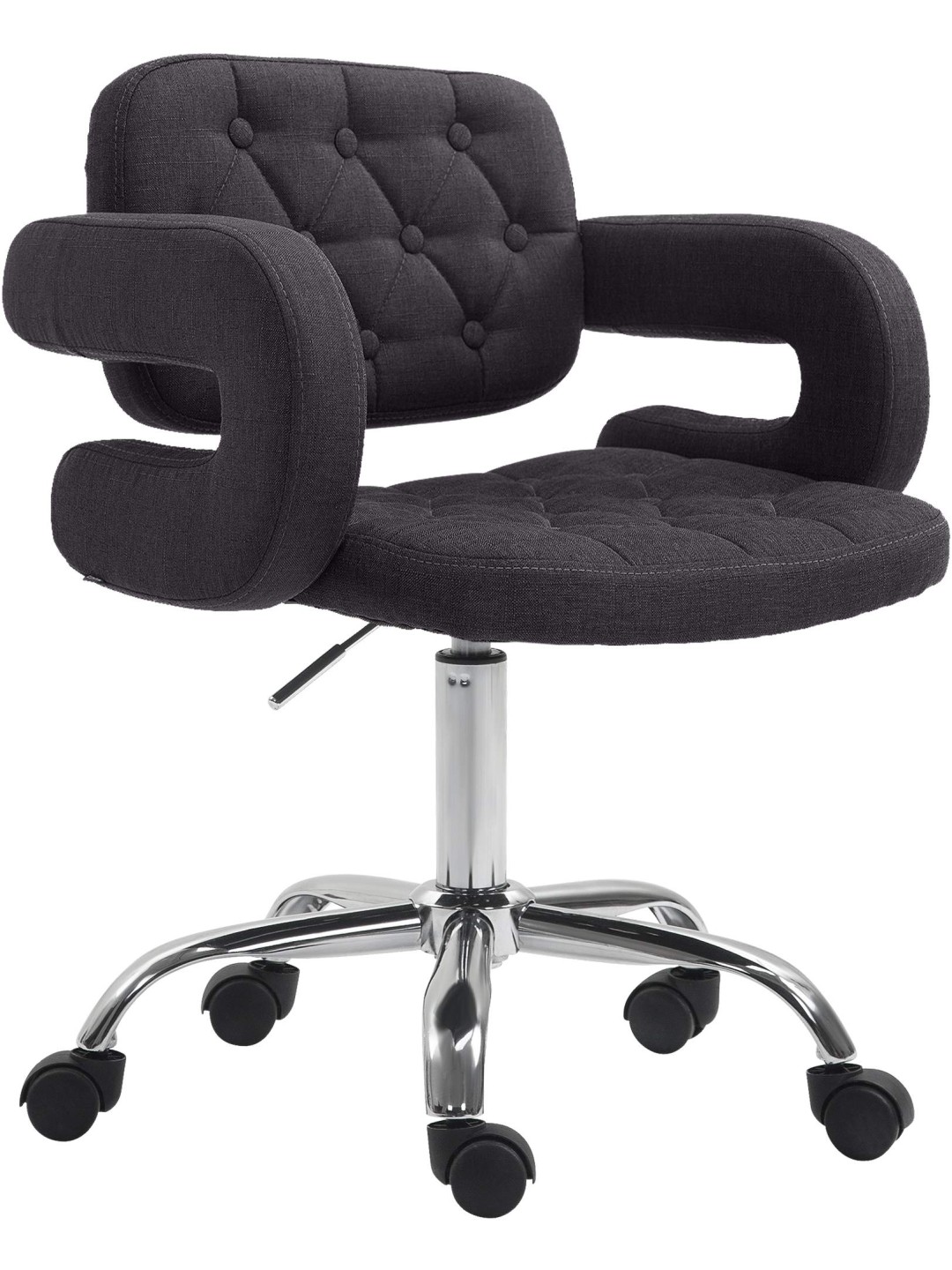 Banqueta de trabalho em tecido Dublin, preto