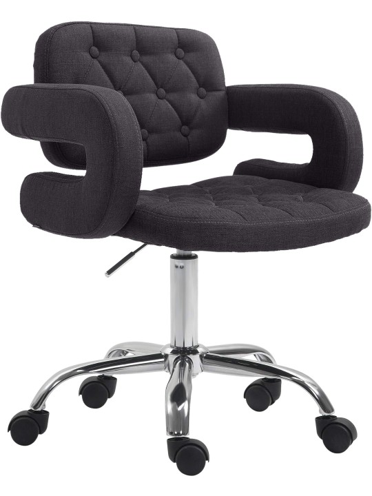 Banqueta de trabalho em tecido Dublin, preto