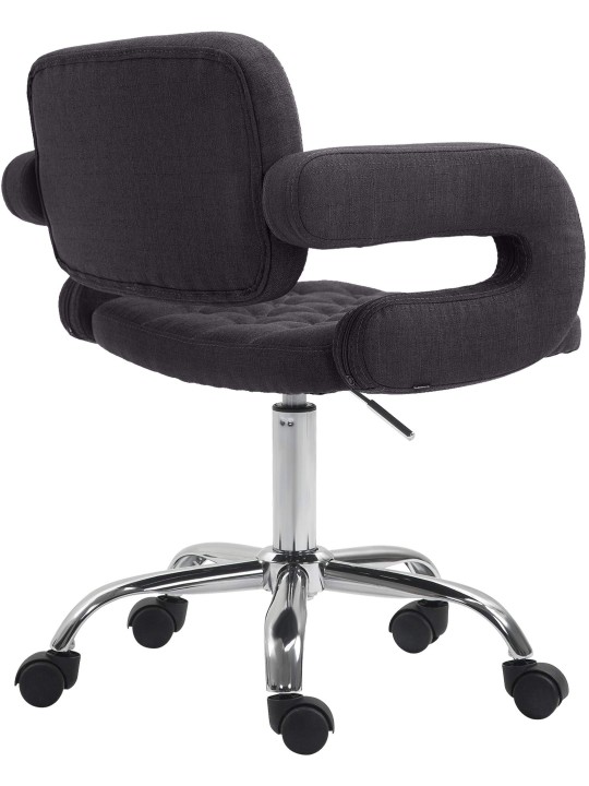 Banqueta de trabalho em tecido Dublin, preto