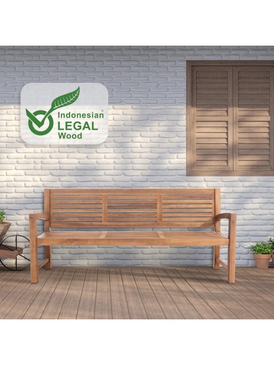 Banco de teca Halden 200 cm, teca Banco de teca Halden 200 cm, teca