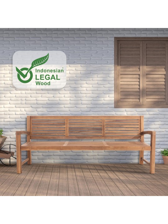 Banco de teca Halden 220 cm, teca Banco de teca Halden 220 cm, teca