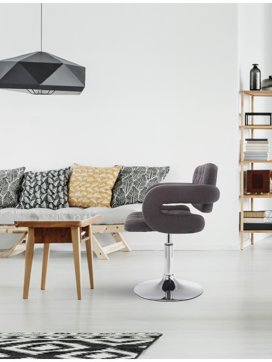 Espreguiçadeira tecido Dublin, cinza escuro