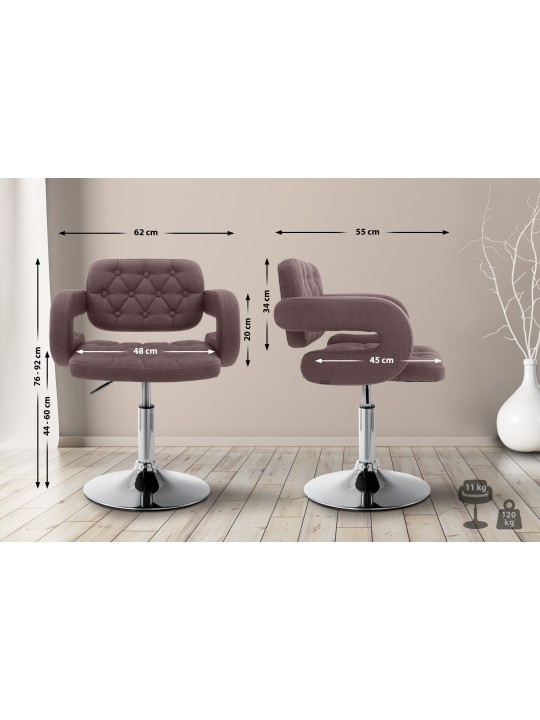 Espreguiçadeira tecido Dublin, castanho