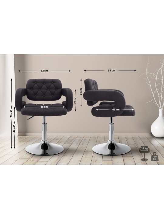 Espreguiçadeira tecido Dublin, preto