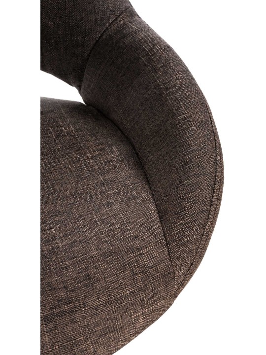 Conjunto de 2 bancos altos tecido Milet C, castanho