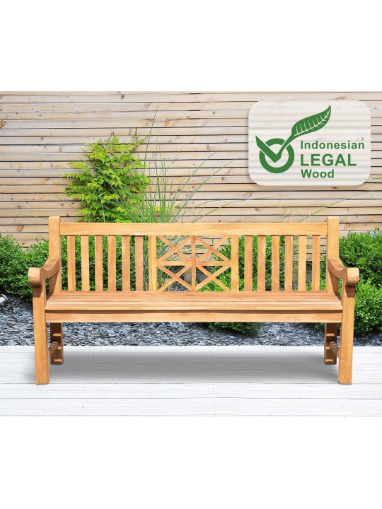 Banco de teca Flórida 180 cm, teca Banco de teca Flórida 180 cm, teca