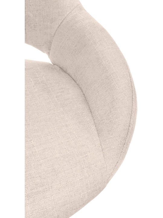 Conjunto de 2 bancos altos tecido Milet B, creme