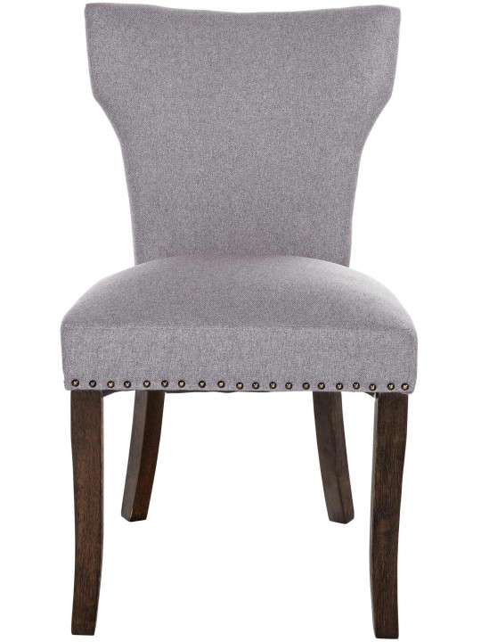 Conjunto de 2 cadeiras para sala de jantar tecido Zadar antigo escuro, cinza Conjunto de 2 cadeiras para sala de jantar tecido Zadar antigo escuro, cinza