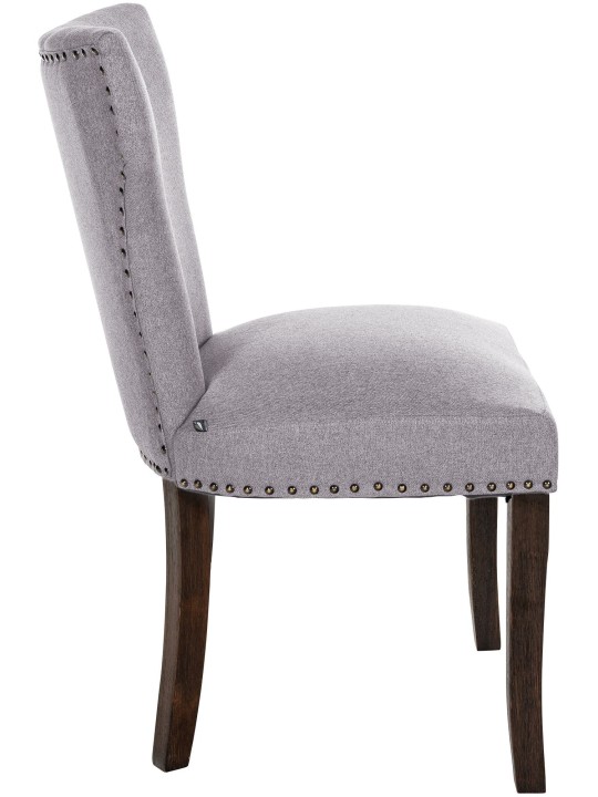 Conjunto de 2 cadeiras para sala de jantar tecido Zadar antigo escuro, cinza Conjunto de 2 cadeiras para sala de jantar tecido Zadar antigo escuro, cinza