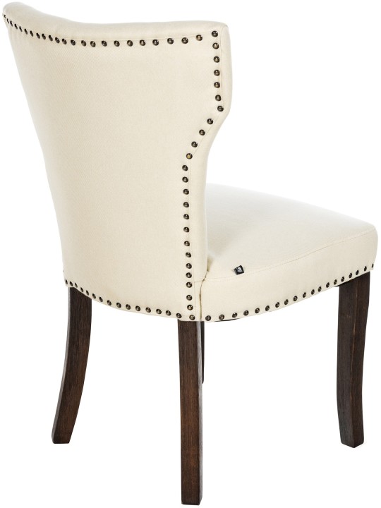 Conjunto de 2 cadeiras para sala de jantar tecido Zadar antigo escuro, creme Conjunto de 2 cadeiras para sala de jantar tecido Zadar antigo escuro, creme