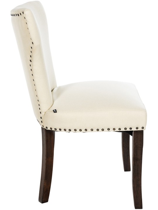 Conjunto de 2 cadeiras para sala de jantar tecido Zadar antigo escuro, creme Conjunto de 2 cadeiras para sala de jantar tecido Zadar antigo escuro, creme