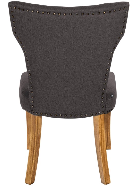 Conjunto de 2 cadeiras para sala de jantar tecido Zadar luz antiga, cinza escuro