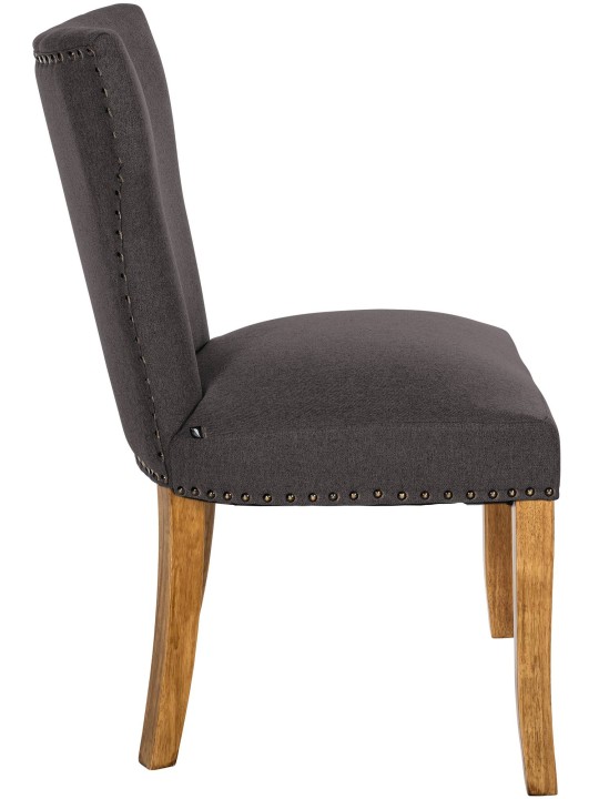 Conjunto de 2 cadeiras para sala de jantar tecido Zadar luz antiga, cinza escuro